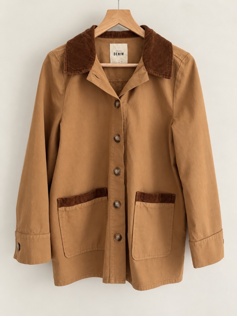 Sezane Gabin Jacket Light Camel Size 6